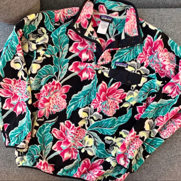 Patagonia Tops - Patagonia Floral Synchilla Snap Pullover